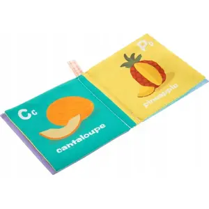 Мягкая шуршаще-пищащая книжка для малышей Canpol BOCIOLAND FRUITS – тканевая сенсорная игрушка