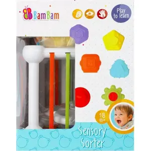 Bambam Игрушка-сортер сенсорный BAM BAM 17×22×16 см, развивающий куб
