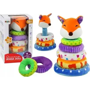 Плюшевая пирамидка LEANToys Piramidka Pluszowa Лис 27 см, образовательная цветная игрушка-талисман