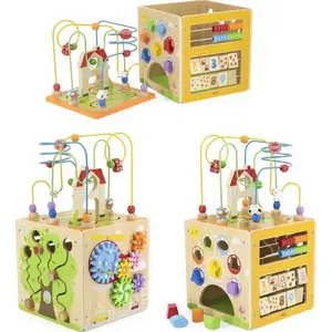 Деревянный развивающий куб 5 в 1 Viga Toys — образовательный игровой центр
