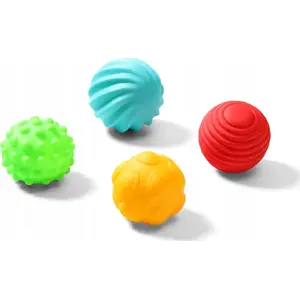 Sensory Balls set 4 pcs, baby ono 1529, soft tactile play balls for infants