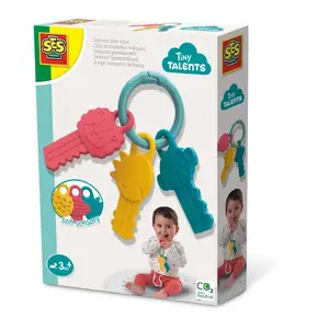Bērnu rotaļlieta SES Sensory play keys 3–60 mēnešiem, zils/rozā/dzeltens