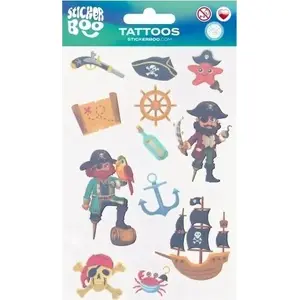 Temporary Tattoo Sticker Sticker BOO STK TAT11 — Pirate design 100×175 mm (single sheet)