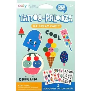 Mazgājamas mini tetovējumu uzlīmes TEKA Tattoo Palooza — saldējuma dizaini