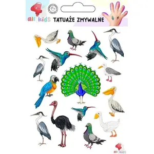 Mazgājamas bērnu tetovējumus Dodo — putni — pagaidu tetovējumi, rakstu lapa
