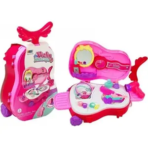 Makeup Case on Wheels LEAN Sport 4649 — vanity box with mirror, violin-style design
