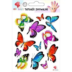 Īslaicīgās mazgājamās tetovēšanas bērniem Dodo — krāsainas tauriņi