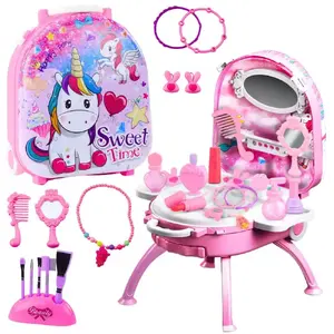Toy Vanity Set in Carry Case 2-in-1, LEANToys 27386 — Pink Unicorn Accessories