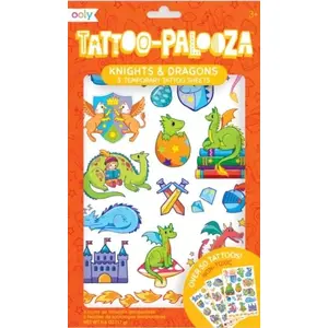 Временные тату Ooly Tattoo Palooza — Драконы и Рыцари, набор смываемых рисунков