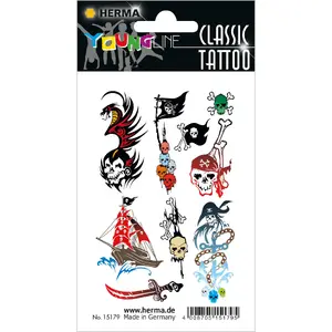 Pagaidu tetovējumi TEKA HERMA CLASSIC tattoo colour pirates — Krāsaini zīmējumi, pieaugušajiem un bērniem