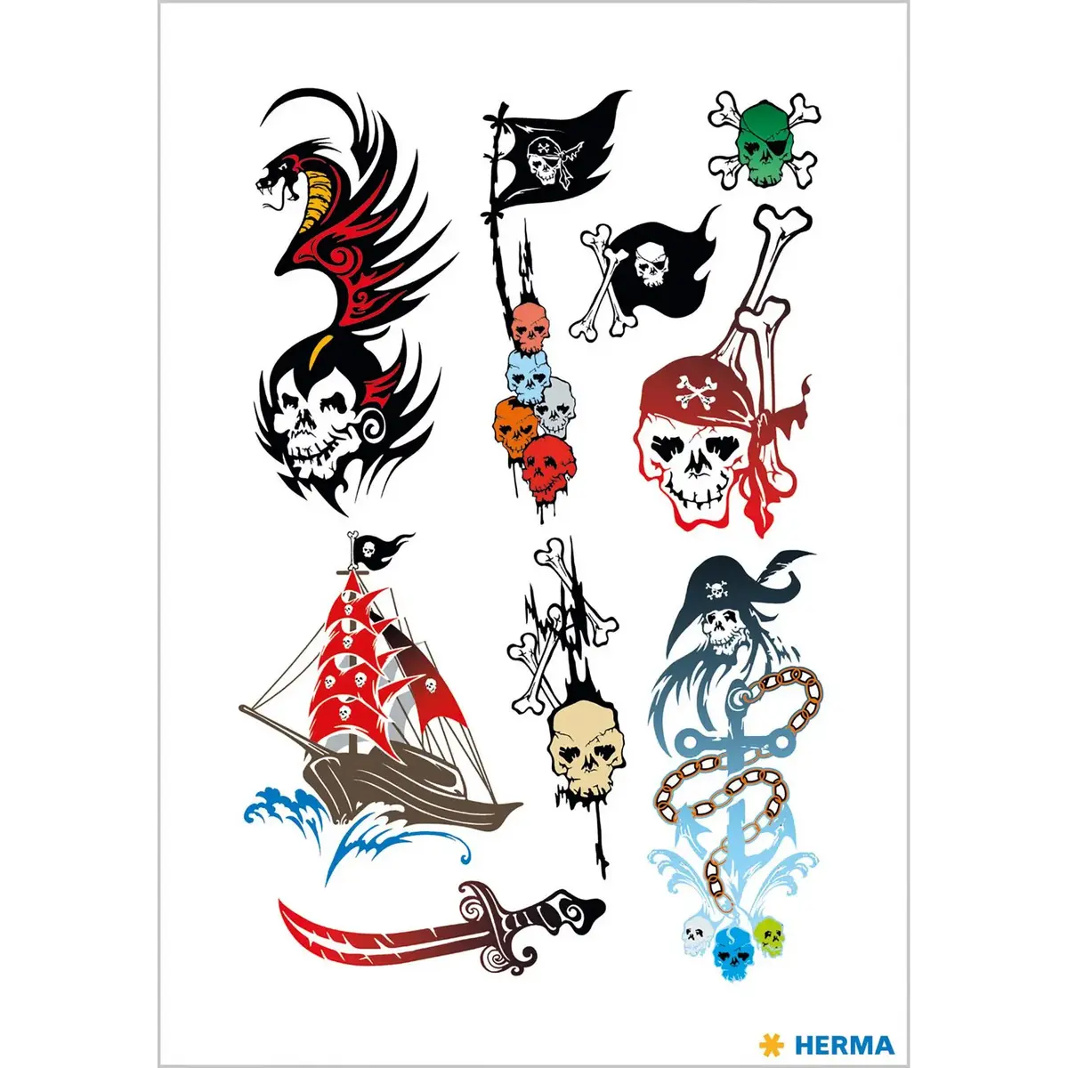 Pagaidu tetovējumi TEKA HERMA CLASSIC tattoo colour pirates Photo 2