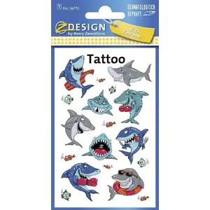 Pagaidu tetovējumi bērniem Zdesign — Haizivis, tematisks pārnesamā tetovējuma komplekts