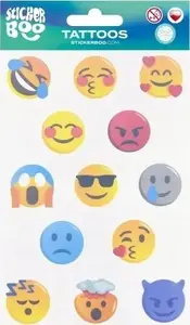 Sticker BOO temporary tattoo sheet STK TAT14 — emoticons design, 100×175 mm, single sheet