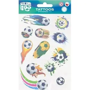 Temporary Tattoo Sticker BOO STK TAT10 — Football design, sheet 100×175 mm