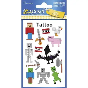 Pagaidu tetovējumi Zdesign Tatuaże dla dzieci - Piksele, bērnu pārvēršamie tetovējumi