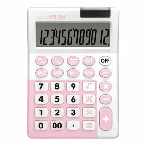 Desktop calculator Milan 151812IBGPBL — Basic, 12-digit, battery/solar, pink