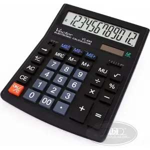 Galda kalkulators VECTOR KAV VC-444 — pamatdarbības, saules un bateriju barošana