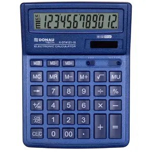 Desktop calculator Donau K-DT4121-18 12-digit display, dimensions 190×143×40 mm, blue
