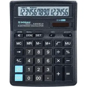 Desktop calculator Donau Donau TECH K-DT4161-01 — 16-digit display, size 199×153×31 mm, black