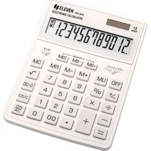 Desktop calculator Eleven SDC-444XRWHE, white, 12-digit, dual power