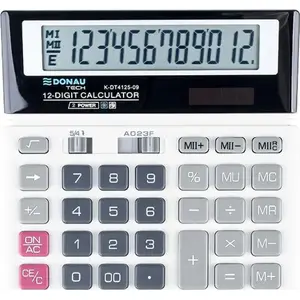 Desktop calculator Donau TECH K-DT4125-09, 12-digit display, dimensions 156×152×28 mm, white