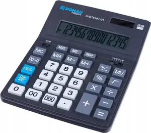 Desktop calculator Donau TECH OFFICE K-DT5161-01 — 16-digit display, dimensions 201×155×35 mm, black