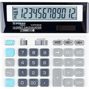 Desktop calculator Donau DONAU TECH K-DT4126-09 — 12-digit display, dimensions 156×152×28 mm, white