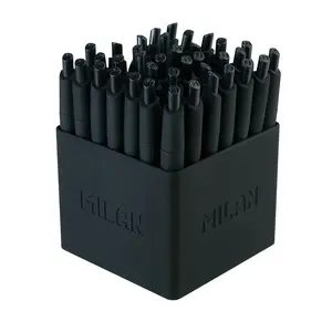 Stick ballpoint pen Milan 176531140 — black ink, stick design, pack of 40