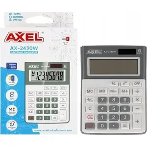 Desktop calculator Axel AX-2430W PUD 50/100, basic arithmetic functions, LCD display
