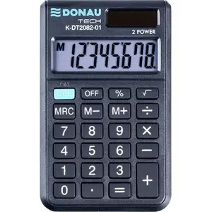 Pocket calculator Donau TECH K-DT2082-01, 8-digit display, dimensions 97×60×11 mm, black