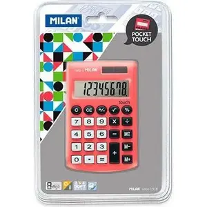 Pocket calculator Milan Pocket Touch 150908RBL — compact red handheld calculator