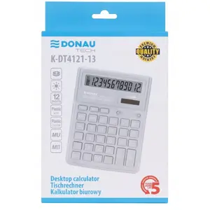 Desktop calculator Donau K-DT4121-13, 12-digit display, 190×143×40 mm, silver