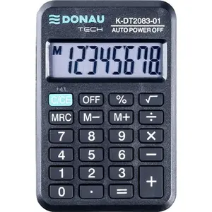 Калькулятор карманный Donau TECH K-DT2083-01, 8-разрядный дисплей, размеры 89×59×11 мм, чёрный