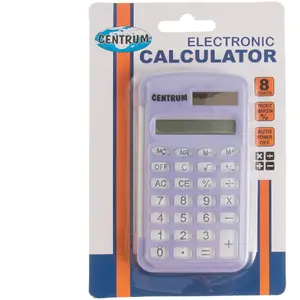 Pocket calculator Centrum model 80406, compact 105×57×12 mm, solar with button battery backup
