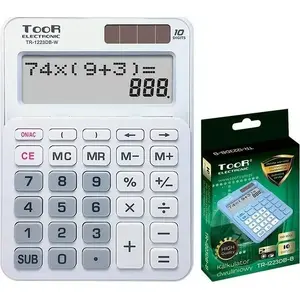 Desktop two-line calculator Toor Electronic TR-1223DB-W — 10-digit display, dual-line