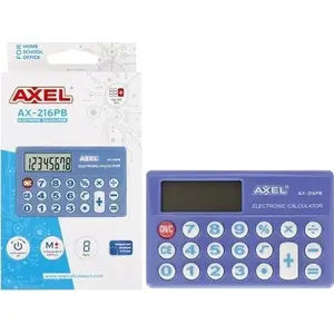 Desktop calculator Axel AX-216PB PUD 50/200 — basic arithmetic functions, solar+battery power