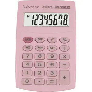 Galda kalkulators Vector Smart VC-210 PK — pamata aritmētiskās funkcijas, 8 ciparu displejs