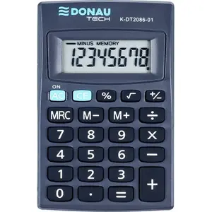 Calculator Donau DONAU TECH K-DT2086-01, pocket calculator, 8-digit display, 127×104×8 mm, black