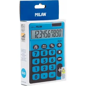 Calculator Milan Touch Duo 10-digit blue — basic desktop calculator with touch keys