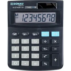 Desktop calculator Donau K-DT4081-01 — 8-digit display, 134×104×17 mm, black