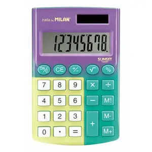 Calculator Milan Desktop Basic Turquoise — 8-digit, Battery/Solar power