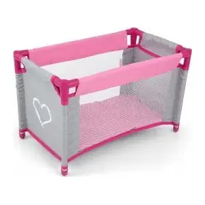 Leļļu gultiņa milly mally Lisa Prestige Pink – koka rotaļu gulta lellēm, modelis 6139