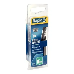 Rivet nut FISCHER M6 steel white, 20 pcs (Rapid 5000673)