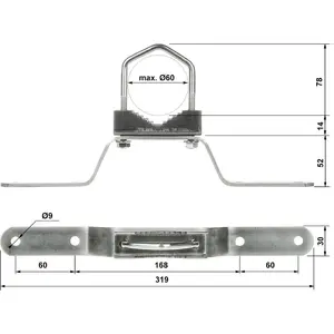 Mounting bracket Delta OMM-60W6 — wall clamp for equipment installation