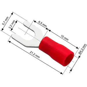 Connector BLOW 43-001# insulated fork terminal screw 3.2 mm for 4.3 mm cable