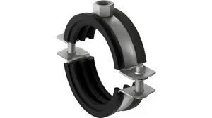 Pipe clamp Fischer 560609 (Fischertechnik) — stainless steel, clamping range 159–168 mm, band 25×2 mm