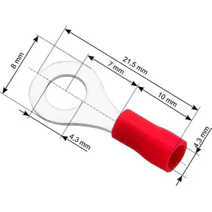 Terminal ring connector BLOW 43-014# insulated, screw 4.3 mm for 4.3 mm cable