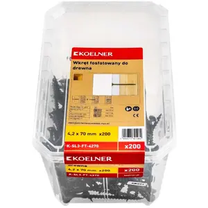 Wood screws Koelner 4.2x70 mm phosphated for wood, container pack B-SL-FT-4270