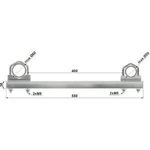 Delta distance clamp OR-40R50/60 — metal spacer clamp for pipes and conduits OR-40R50/60