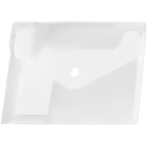 Envelope A4 PP with snap fastener transparent, Tetis, pack of 12